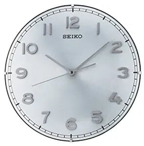 Seiko Classic Round Plastic Analog Home Décor Full Figure Wall Clock with Silver Dial ( Size: 30 x 4.5 x 30 CM | Weight: 720 grm | Color: Silver )