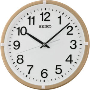 Seiko Elegant Round Analog Almond Plastic Full Figure Home Decor Wall Clock with Sweep Movement ( Size: 30 x 3.8 x 30 CM | Weight: 600 grm | Color: Almond )