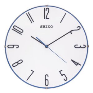 Seiko Classic Round Analog Blue Plastic Full Figure Home Decor Wall Clock with Sweep Movement ( Size: 30 x 4.6 x 30 CM | Weight: 700 grm | Color: Blue )