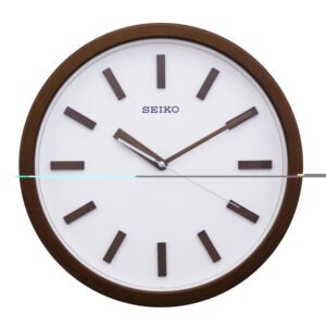 Seiko Elegant Round Black Plastic Analog Home Decor Wall Clock with Sweep Movement ( Size: 34.8 x 4.5 x 34.8 CM | Weight: 1020 grm | Color: Black )