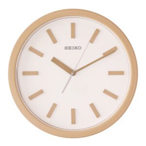 Seiko Elegant Round Grey Almond Almond Home Decor Wall Clock with Sweep Movement ( Size: 34.8 x 4.5 x 34.8 CM | Weight: 1020 grm | Color: Almond )
