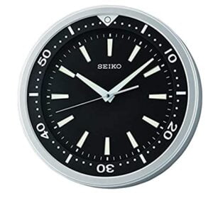 Seiko Elegant Round White Analog Plastic Black Dial Home Decor Wall Clock ( Size: 35 x 5.4 x 35 CM | Weight: 1140 grm | Color: White )