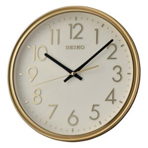 Seiko Decorative Round Golden Analog Plastic Full Figure Home Decor Wall Clock ( Size: 31.2 x 4.2 x 31.2 CM | Weight: 690 grm | Color: Golden )