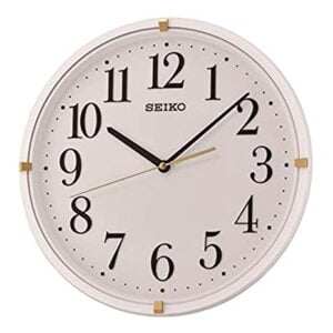 Seiko Elegant Round Analog White Plastic Full Figure Home Decor Wall Clock with Sweep Dial ( Size: 33 x 4 x 33 CM | Weight: 740 grm | Color: White )