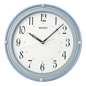 Seiko Elegant Round Analog Blue Plastic Full Figure Home Decor Wall Clock With Sweep Movement ( Size: 31.6 x 4.6 x 31.6 CM | Weight: 720 grm | Color: Blue )