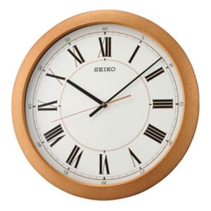 Seiko Classic Round Analog Golden Plastic Roman Figure Home Decor Wall Clock with Sweep Movement ( Size: 41 x 5 x 41 CM | Weight: 1430 grm | Color: Golden )
