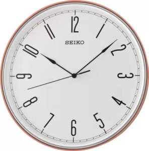 Seiko Classic Round Analog Red Plastic Full Figure Home Decor Wall Clock With Sweep Movement ( Size: 28.6 x 4.6 x 28.6 CM | Weight: 760 grm | Color: Red )