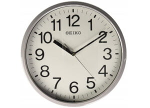 Seiko Elegant Round Analog Grey Plastic Full Figure Home Decor Wall Clock With Sweep Movement ( Size: 30.5 x 4.6 x 30.5 CM | Weight: 660 grm | Color: Grey )