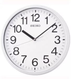 Seiko Unique Round Analog Silver Plastic Full Figure Home Decor Wall Clock With Sweep Movement ( Size: 30.5 x 4.6 x 30.5 CM | Weight: 660 grm | Color: Silver )