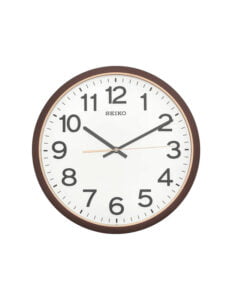 Seiko Decorative Round Analog Brown Plastic Full Figure Home Decor Wall Clock with White Dial ( Size: 31 x 4.1 x 31 CM | Weight: 750 grm | Color: Brown )