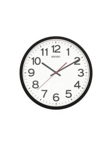 Seiko Elegant Round Analog Black Plastic Full Figure Home Decor Wall Clock with Sweep Movement ( Size: 31 x 4.1 x 31 CM | Weight: 750 grm | Color: Black )
