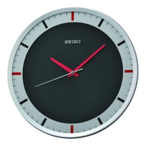 Seiko Elegant Round Silver Plastic Analog LumiBrite Home Decor Wall Clock with Sweep Movement ( Size: 31.2 x 4.5 x 31.2 CM | Weight: 734 grm | Color: Silver )
