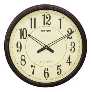 Seiko Elegant Round Black Plastic Analog Home Decor Wall Clock with Sweep Movement ( Size: 50.7 x 7.8 x 50.7 CM | Weight: 2740 grm | Color: Black )
