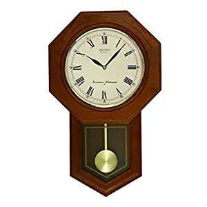Seiko Elegant Vertical Pendulum Brown Wooden Analog Musical Home Decor Roman Figure Wall Clock ( Size: 33 x 9.5 x 54 CM | Weight: 2600 grm | Color: Brown )