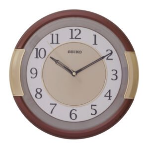 Seiko Elegant Round Brown Plastic Analog Home Decor Wall Clock ( Size: 30 x 5 x 30 CM | Weight: 820 grm | Color: Brown )